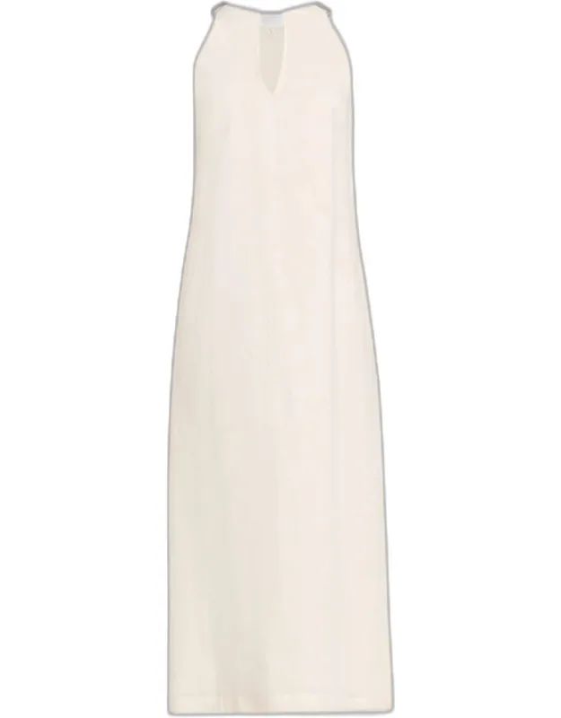 Cutout Linen Midi Dress