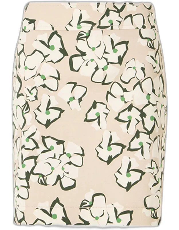 Floral Stretch Denim Mini Skirt