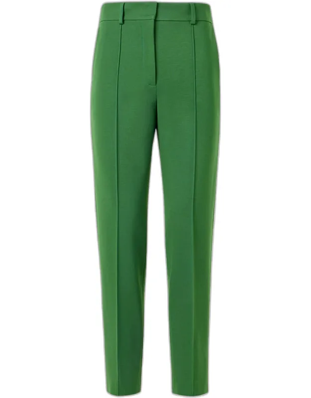 Pintuck Viscose Jersey Tapered-leg Ankle Pants