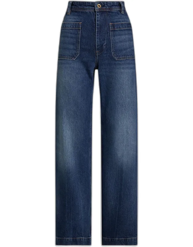 Flare-leg Stretch Denim Jeans