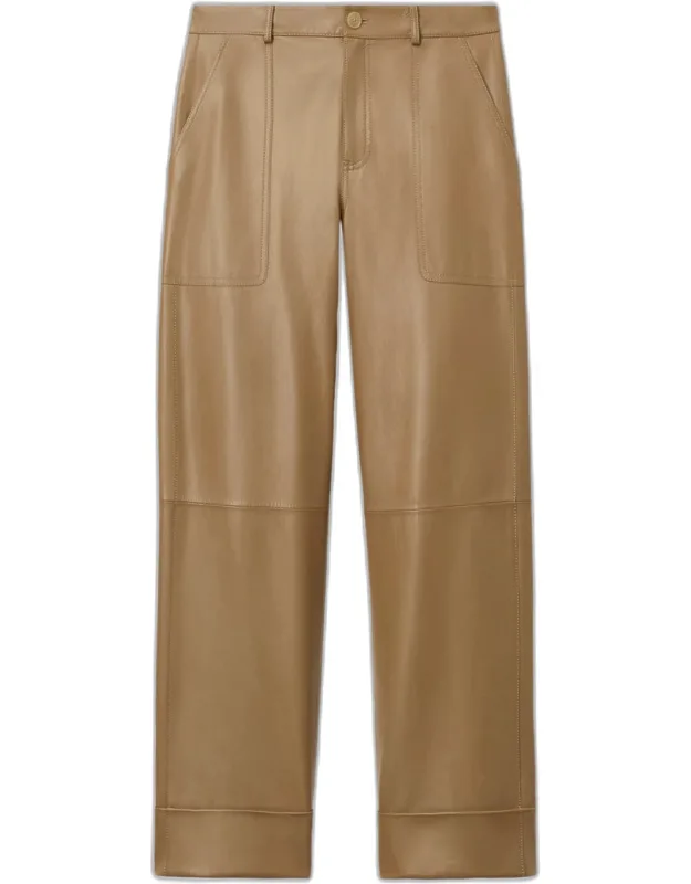 Cropped Nappa Leather Pants