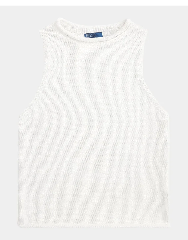 Linen-blend Sleeveless Sweater Tank