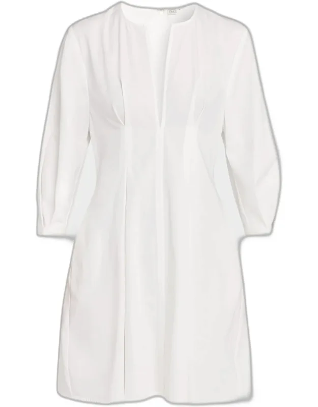 Pleated Cotton Dress