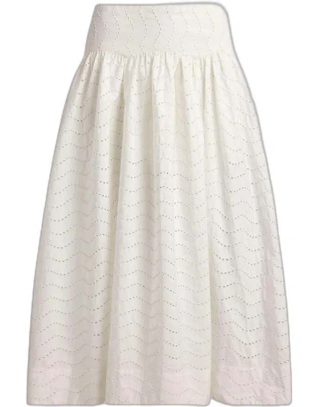 Eyelet Midi Skirt