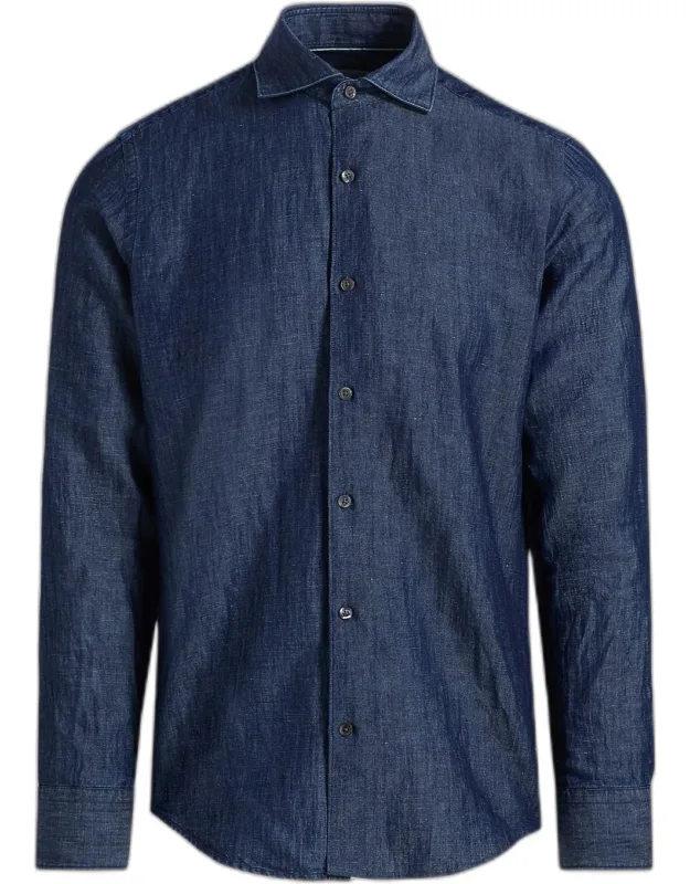Cotton And Linen Textured Sport Shirt