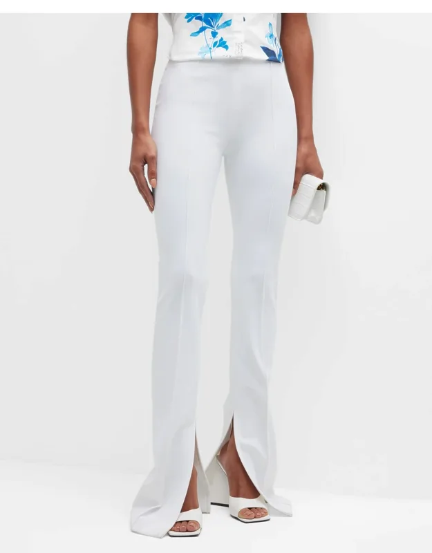 Neoprene Slit-cuff Flare Pants