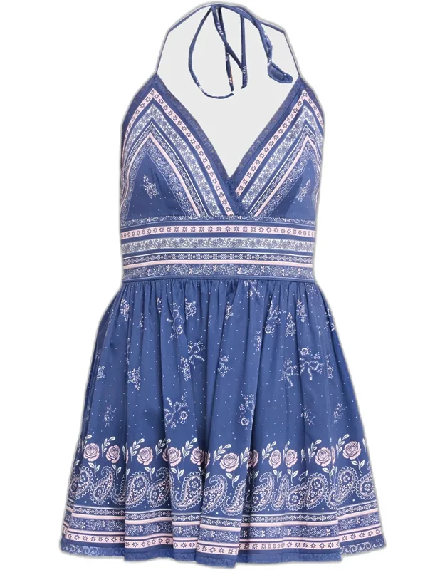 Arletta Cotton Bandana-print Mini Dress
