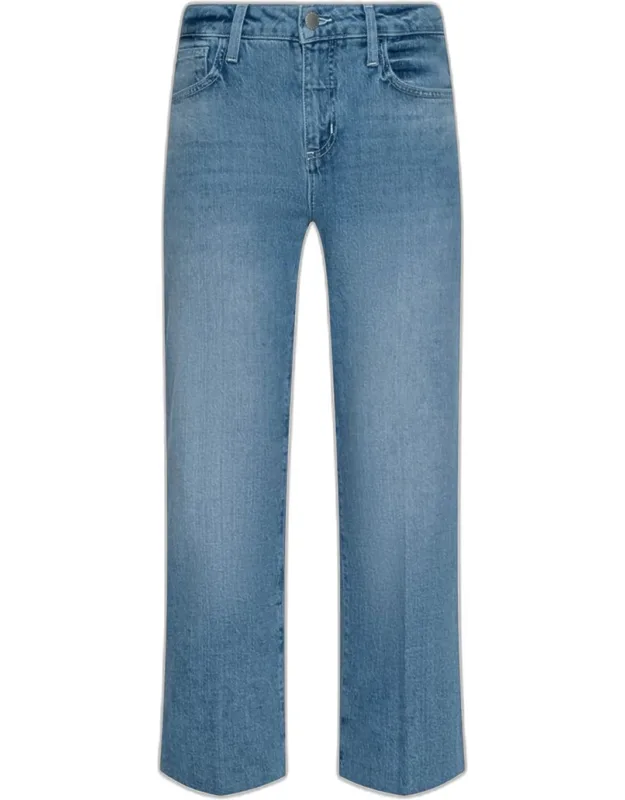 High-rise Cropped Wide-leg Jeans