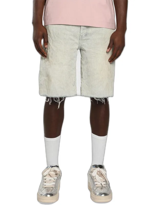 Hickory Pinstripe Denim Shorts