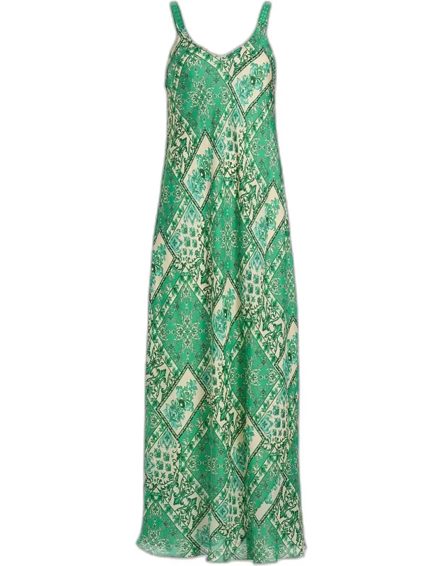 Floral-print Silk Maxi Dress