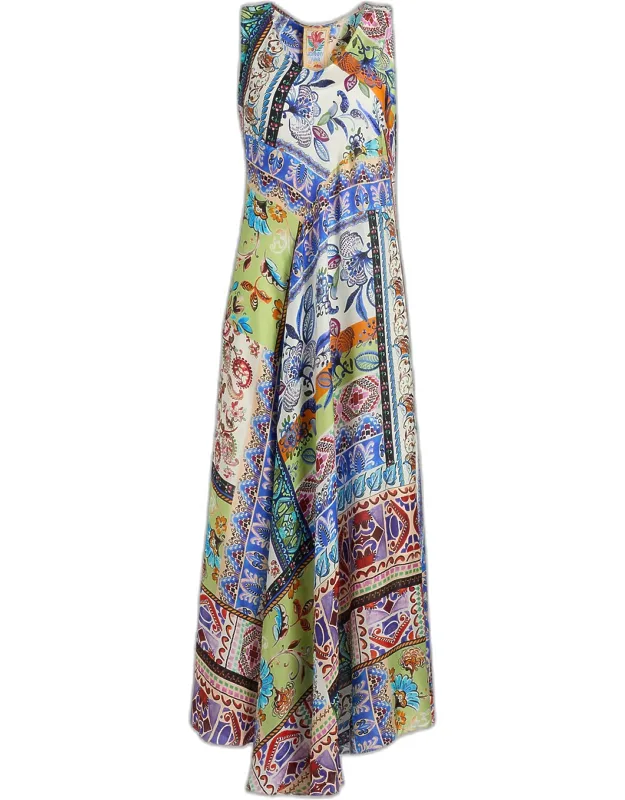 Floral-print Silk Maxi Dress