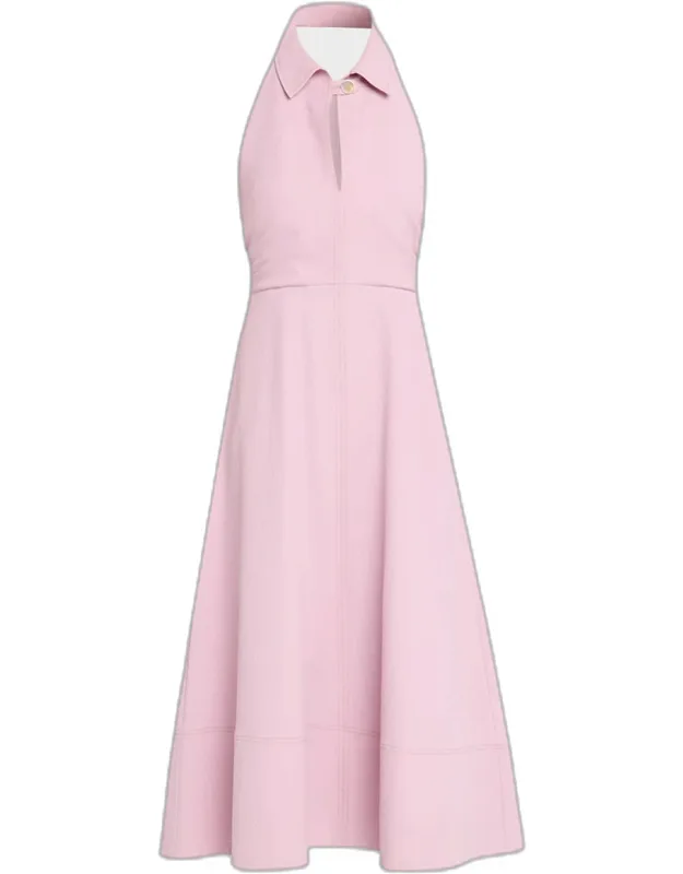 Mackey Seersucker Halter Midi Dress