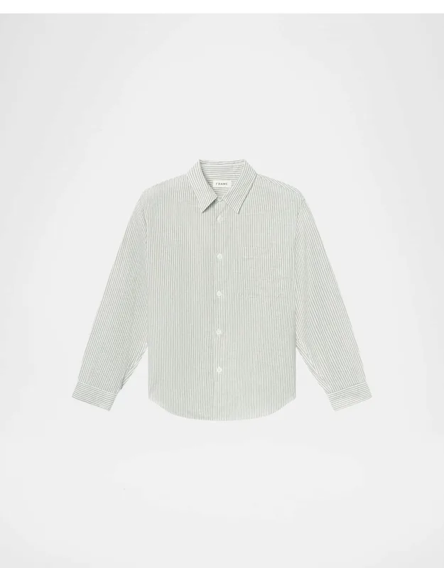 Striped Tencel-blend Button-down Shirt