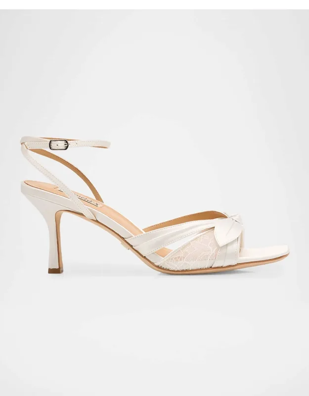 75mm Satin Lace Ankle-strap Sandals