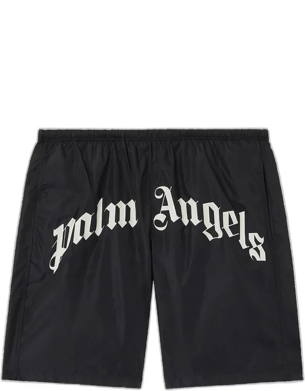 Curved Logo Nylon Swim Trunks