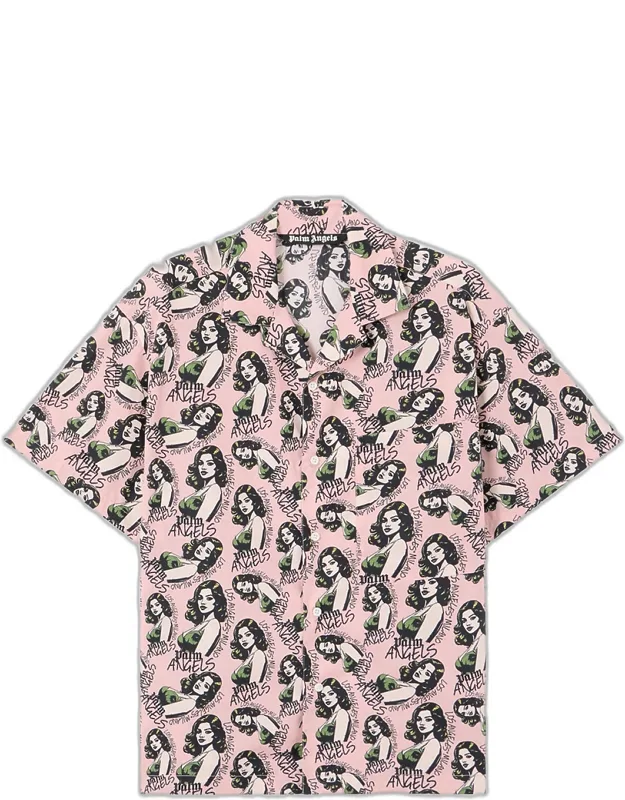 Pinup Allover Logo Cotton Short-sleeve Shirt