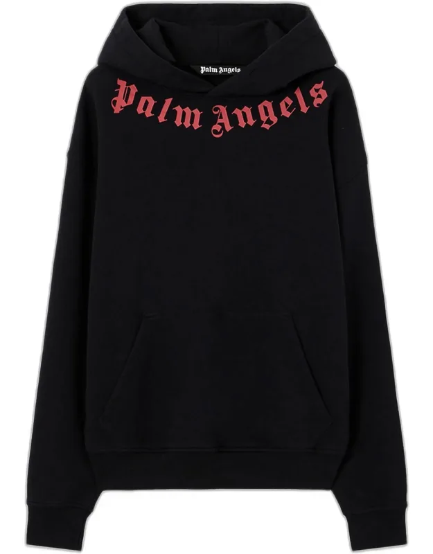 Neck-logo Cotton Hoodie