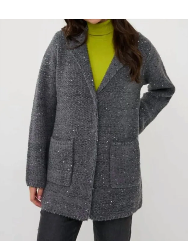 Luxe Shimmer Knit Blazer Cardigan