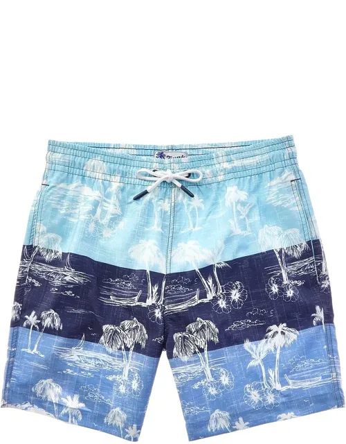 Sano Swim Short With Elasticized Waist And Drawstring Waistband