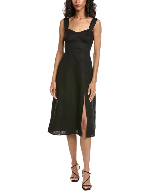 Sleeveless Linen Midi Dress