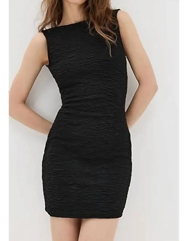 Wide Scrunchie Scoop Back Mini Dress