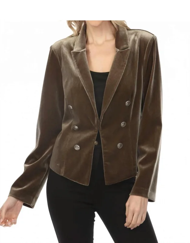 Double-breasted Velvet Blazer