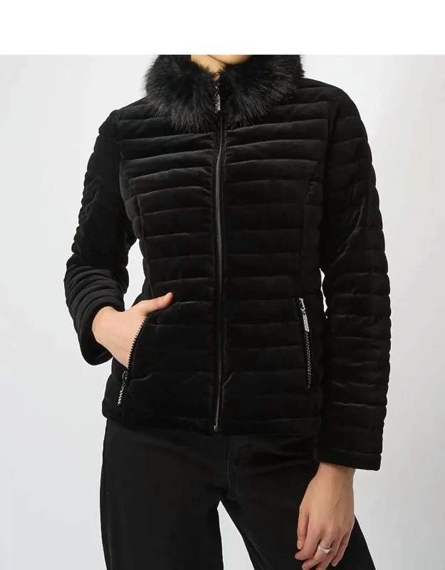 Velvet Puffer Coat