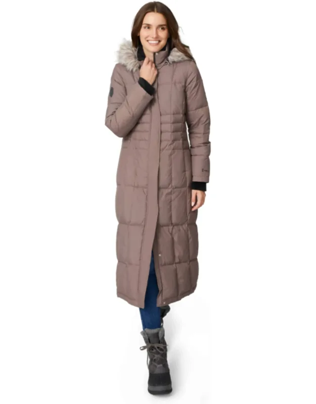 Free Country Full Length Splendor Down Jacket With Cozy Down Insulation And Water-resistant Shell