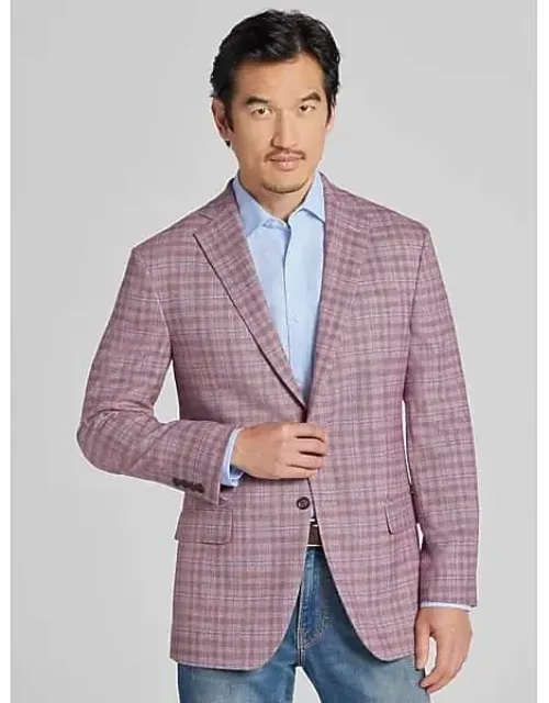 Big & Tall Modern Fit Windowpane Plaid Sport Coat