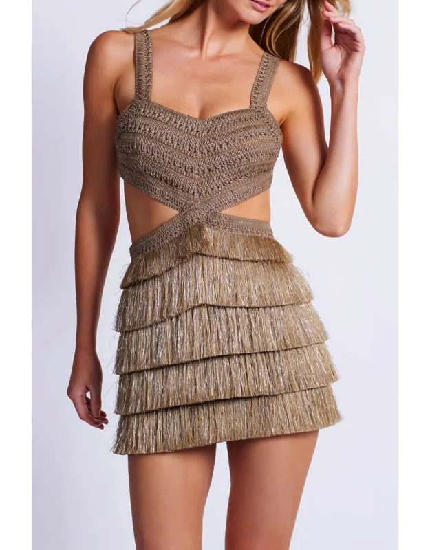 Fringe Cut-out Mini Dress