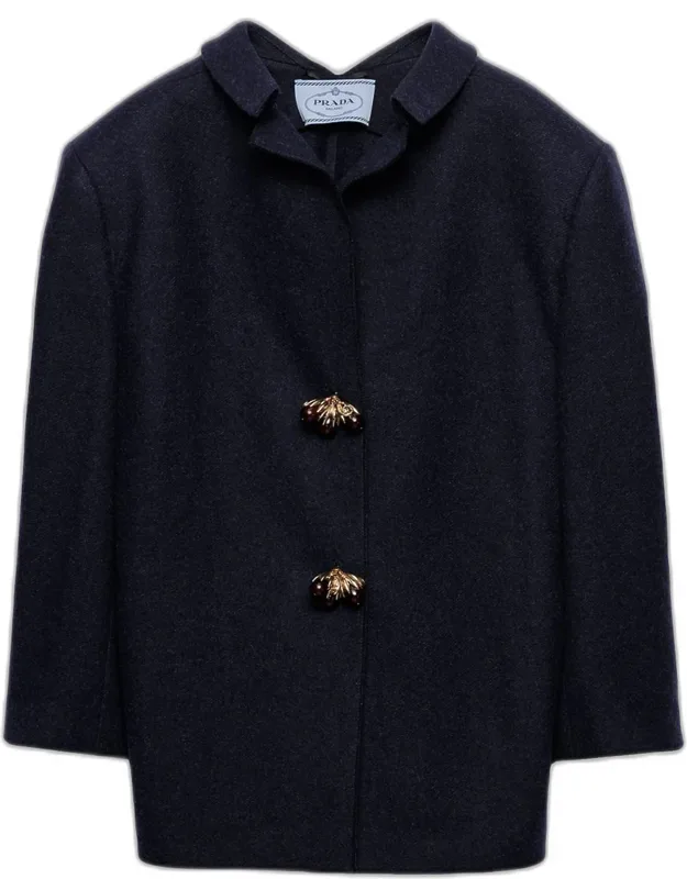 Wool Jewel-button Coat