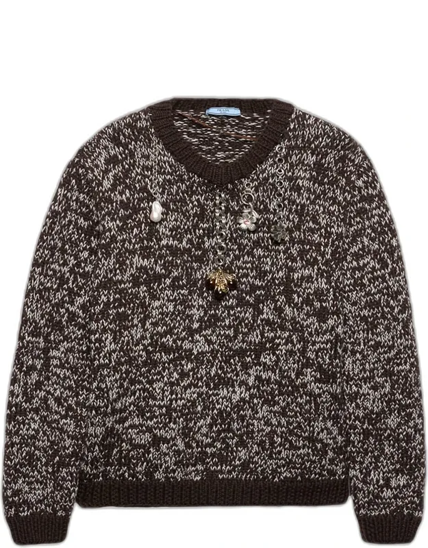 Melange Wool Crewneck Sweater