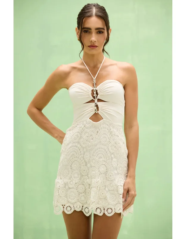 Embroidered Mini Dress