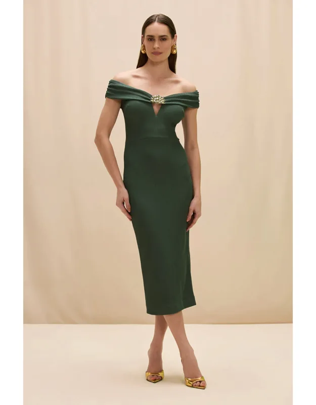 Hilda Knit Off Shoulder Midi Dress