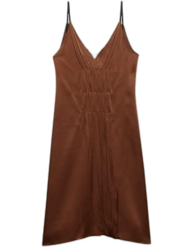 Satin Crepe Midi Slip Dress