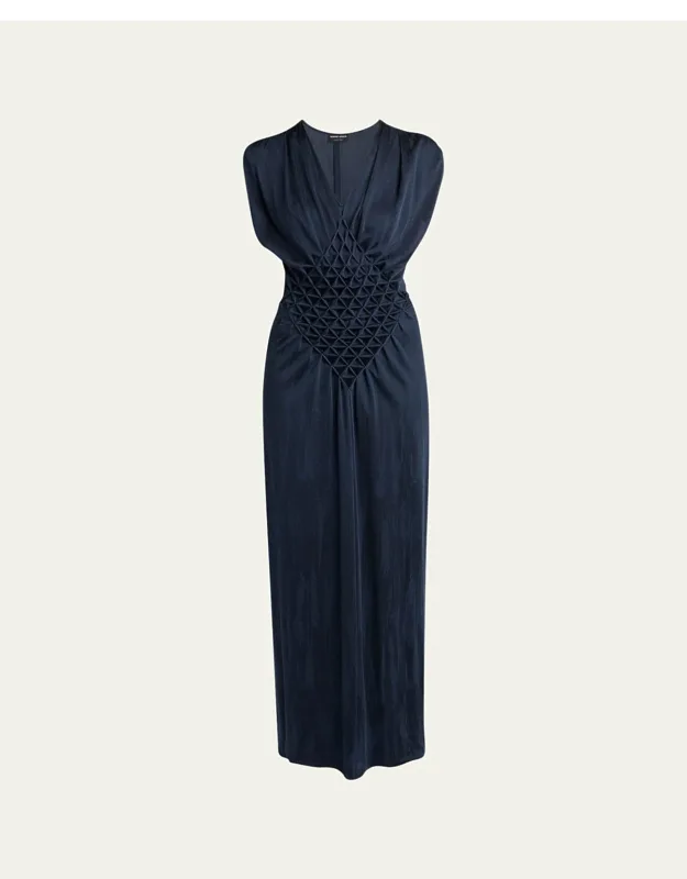 Pleated Sleeveless Maxi Dress