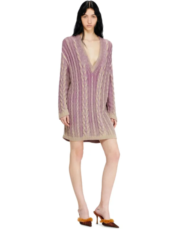 Short Sweater Dress In Cable Knit