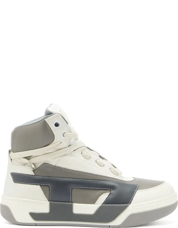 High-top Leather Sneakers With D Logo