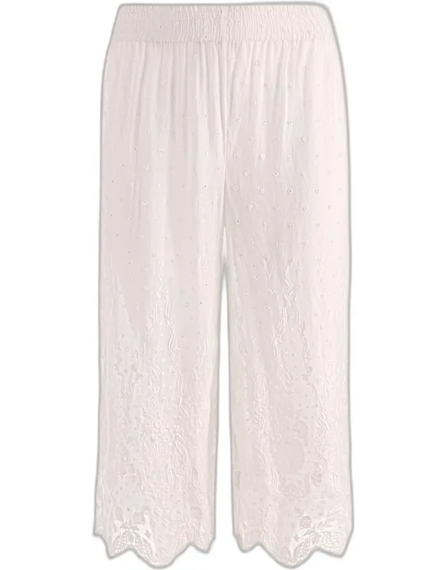 Embroidered Cotton Pants