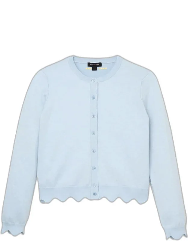 Scalloped Daisy Crewneck Cardigan