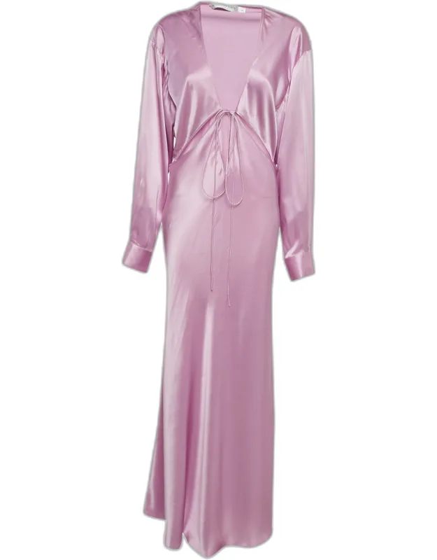 Satin Triquetra Cut Out Maxi Dress