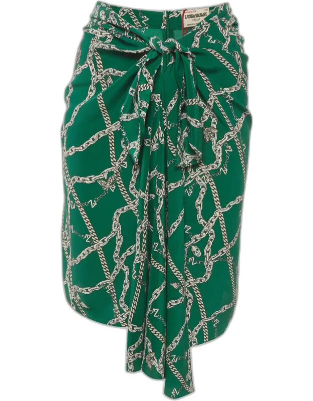Printed Crepe Draped Skirt