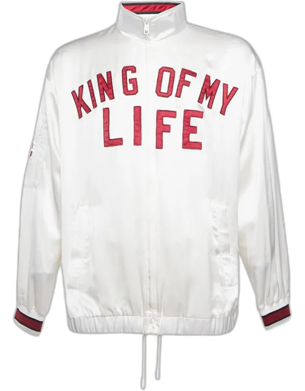 Off White King Of My Life Satin Bomber Jacket