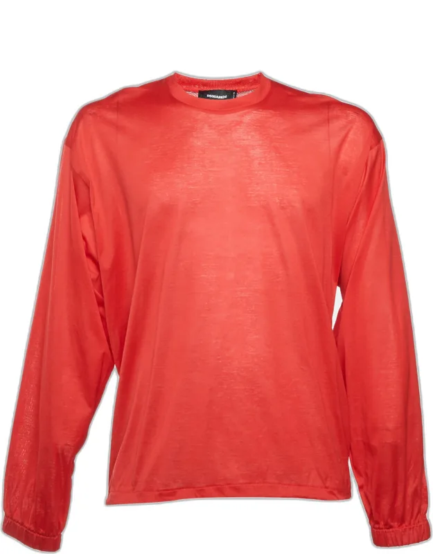 Graphic Techno Leaf Print Jersey Long Sleeve T-shirt