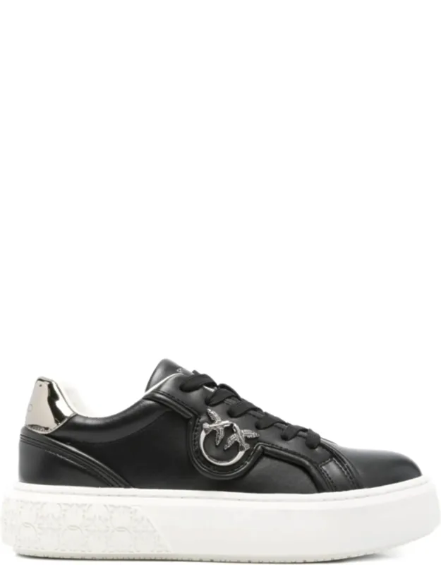 Yoko 06 Metallic-logo Leather Sneakers
