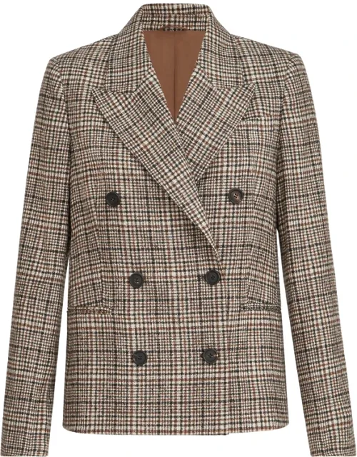 Alpaca And Wool Prince Of Wales Blazer With Monili