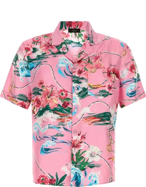 Printed Twill Bowling Shirt