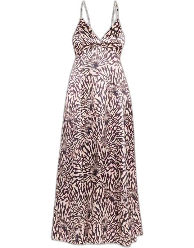 Oriana Sleeveless Open-back Satin Dress