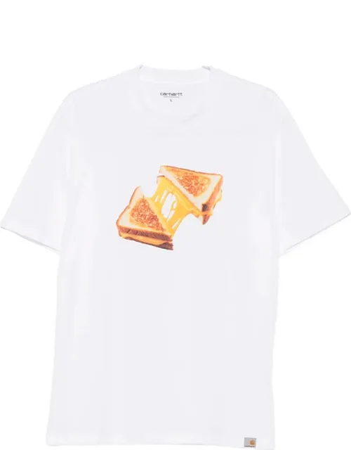 Cheese-toast-print T-shirt