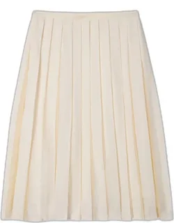 Cotton-silk Organza Pleated Skirt